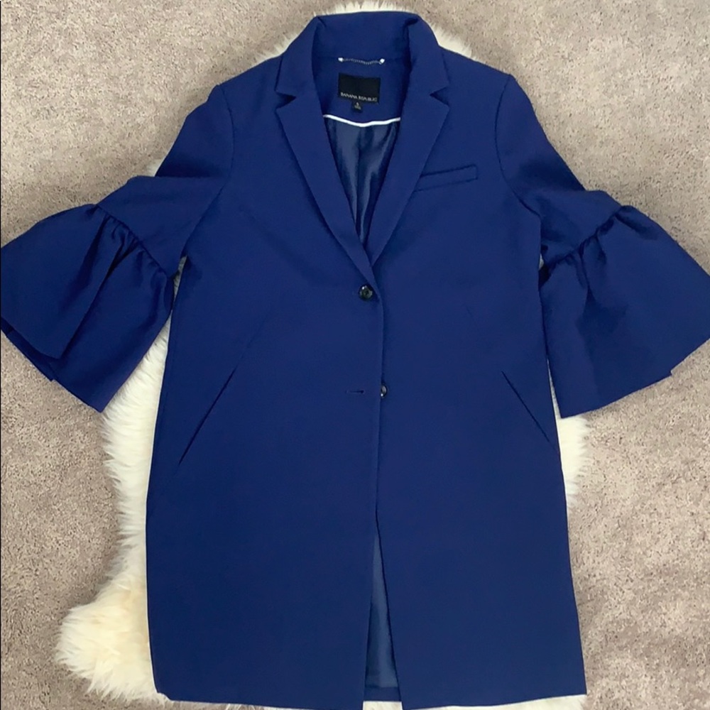 Banana republic cobalt blue bell sleeve coat, Sm